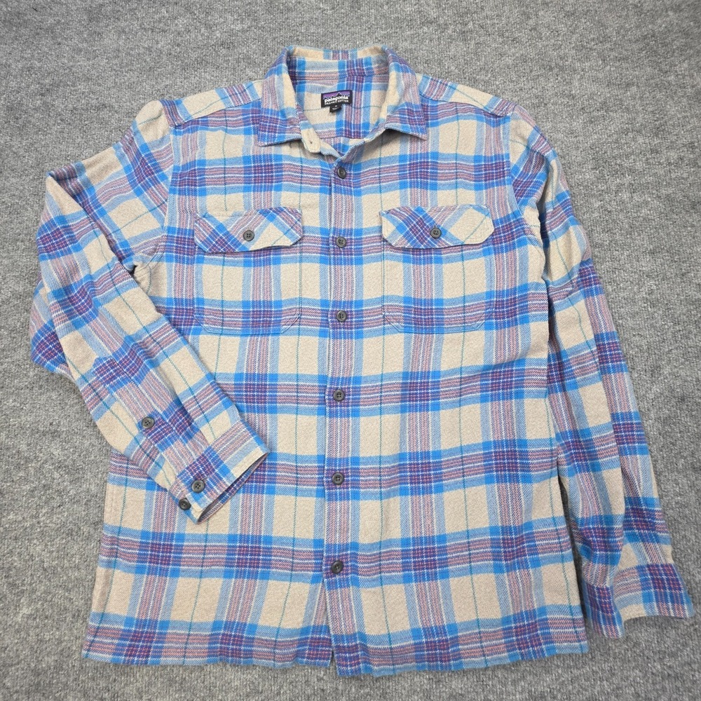 Patagonia Long-Sleeved Fjord Flannel Shirt Men's Medium Plaid 53947